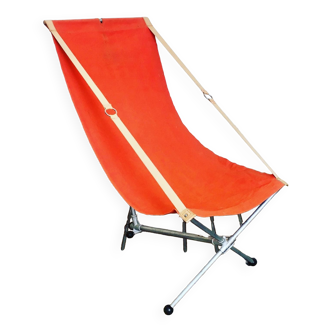 Orange detachable transamac seat circa 1955 by Lafuma