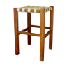 Tabouret bois, tissé