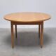 Round extendable dining table in oak by Van Den Berghe-Pauvers, 1970s