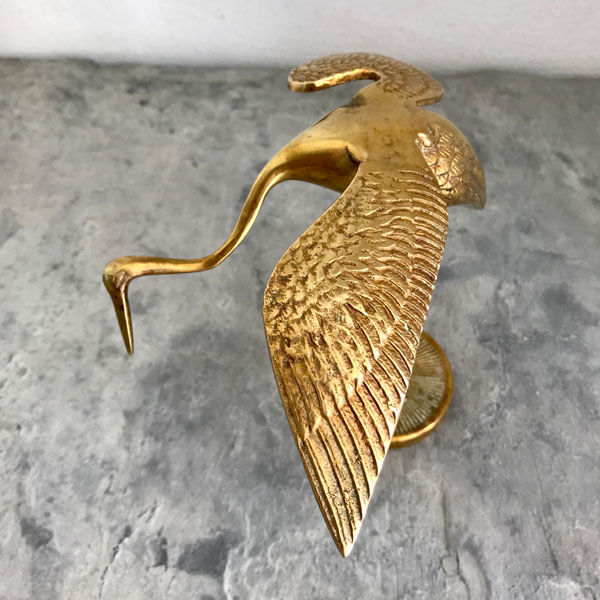 Vintage brass heron