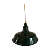 Vintage industrial enamelled metal pendant lamp