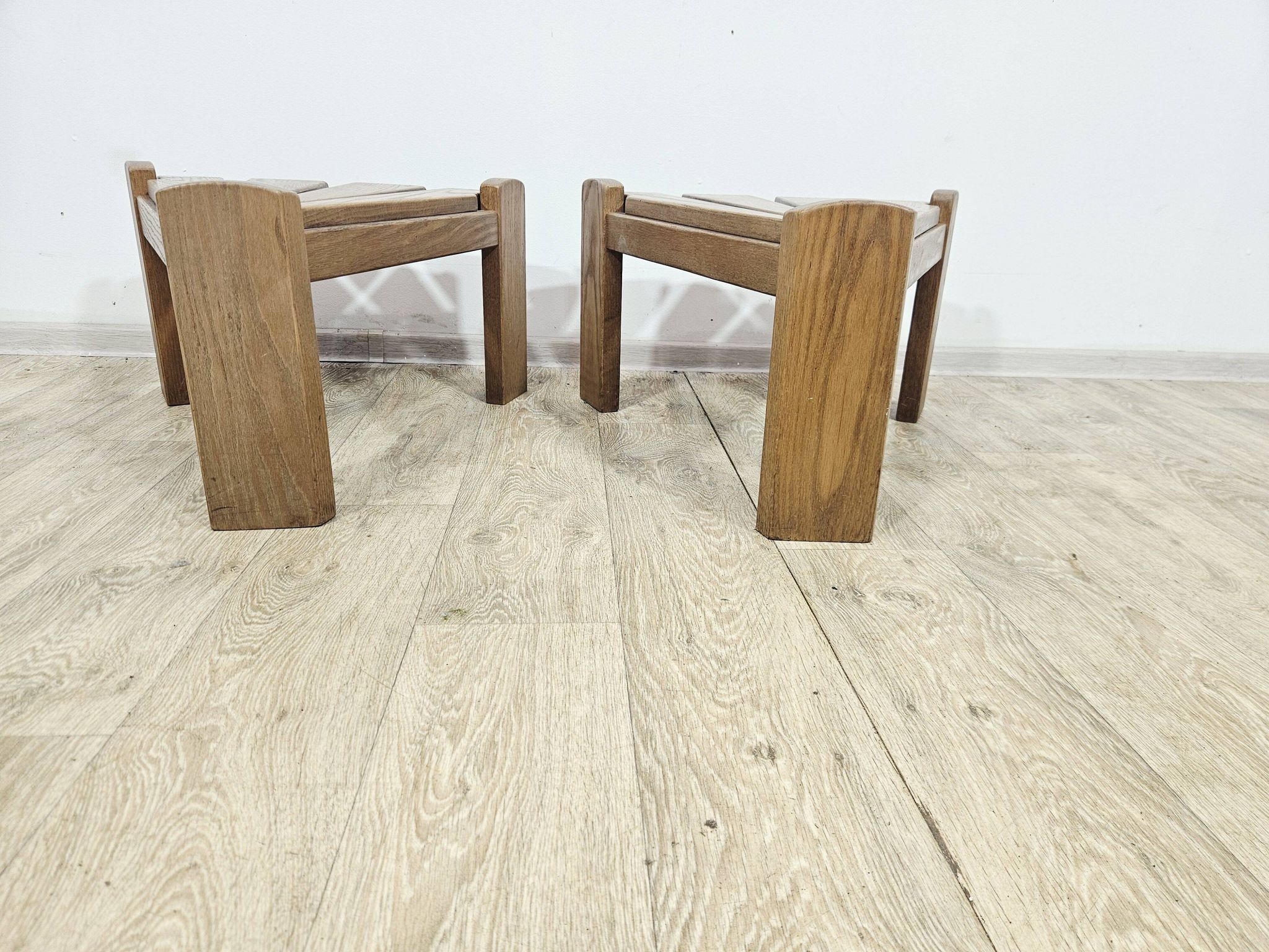 Set of two modular/side tables, Dittman, oak, Netherlands, 1970s.