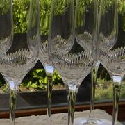 Set of 6 ARQUES crystal champagne flutes. BAVELLA model.