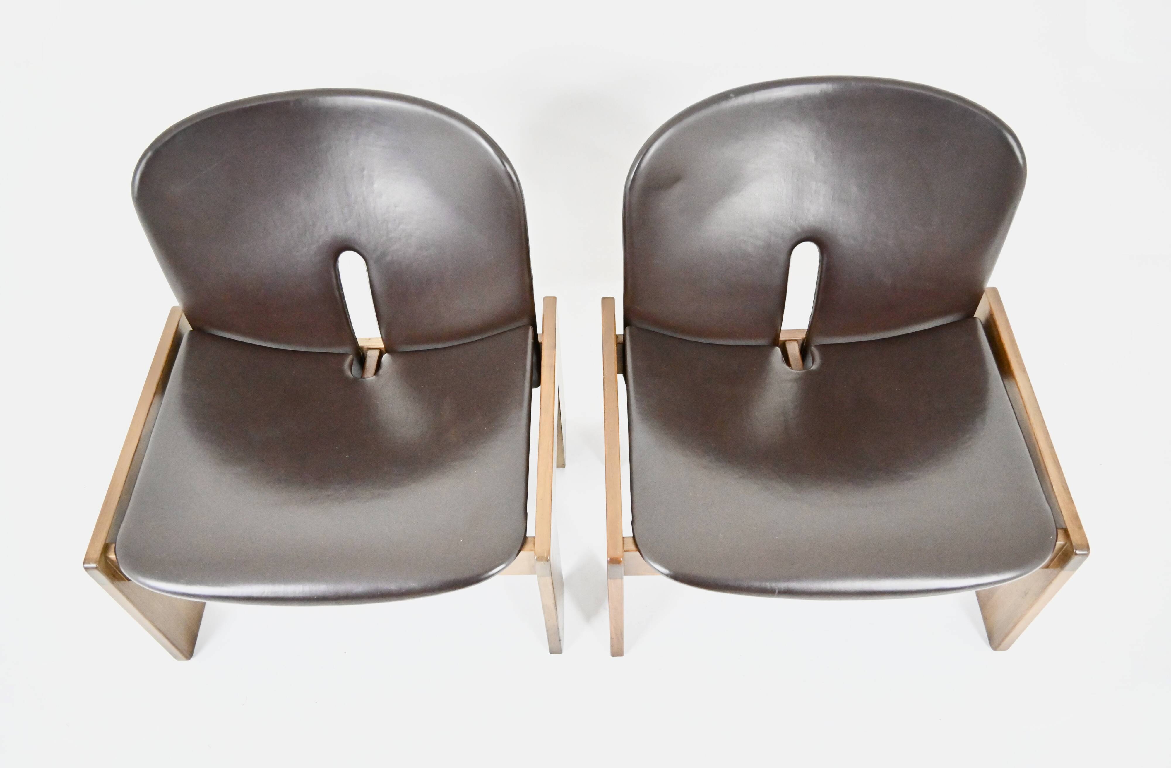 Set of 2 model 925 lounge chairs by Afra & Tobia Scarpa for Cass