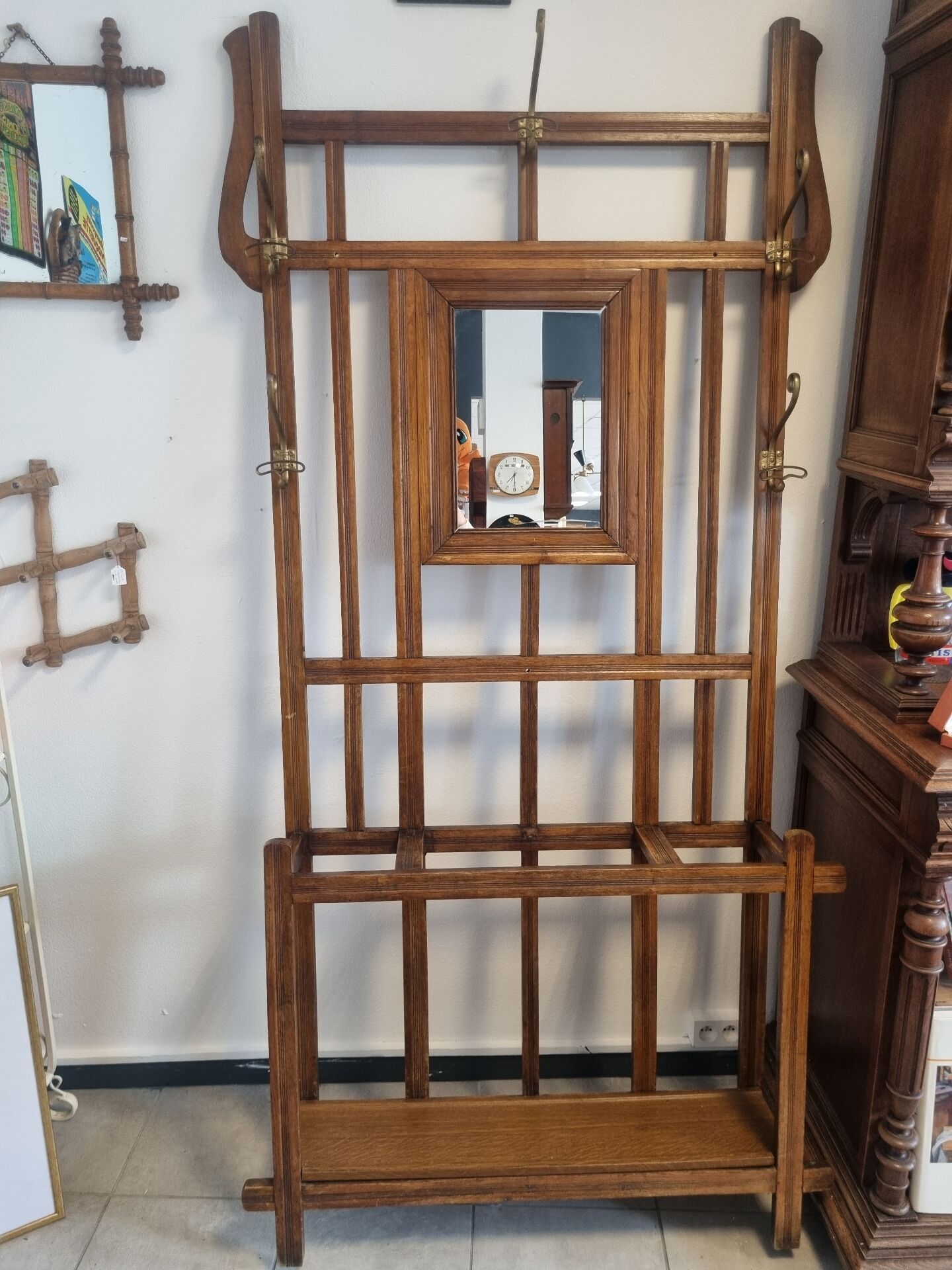 Old vintage coat rack wardrobe
