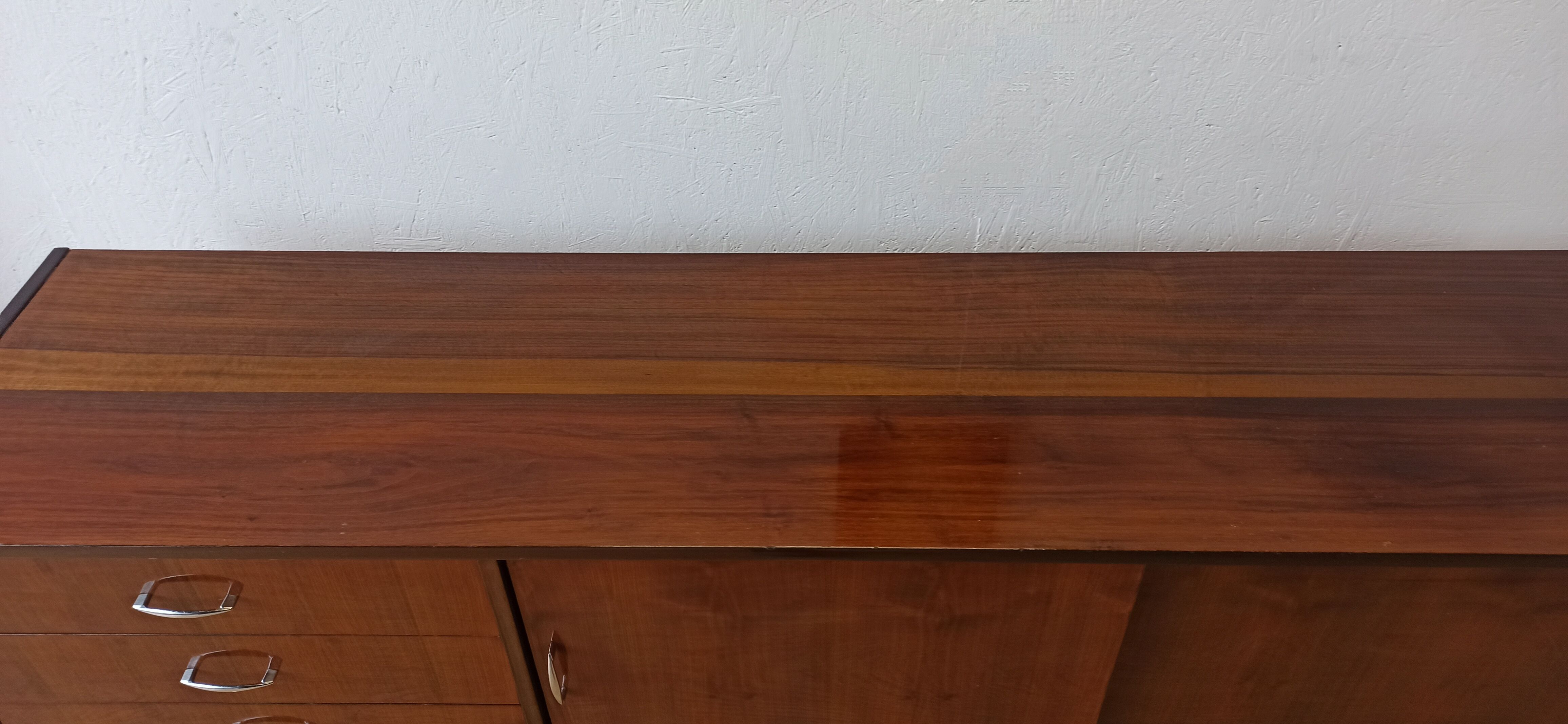 Modernist long sideboard of the 1970s