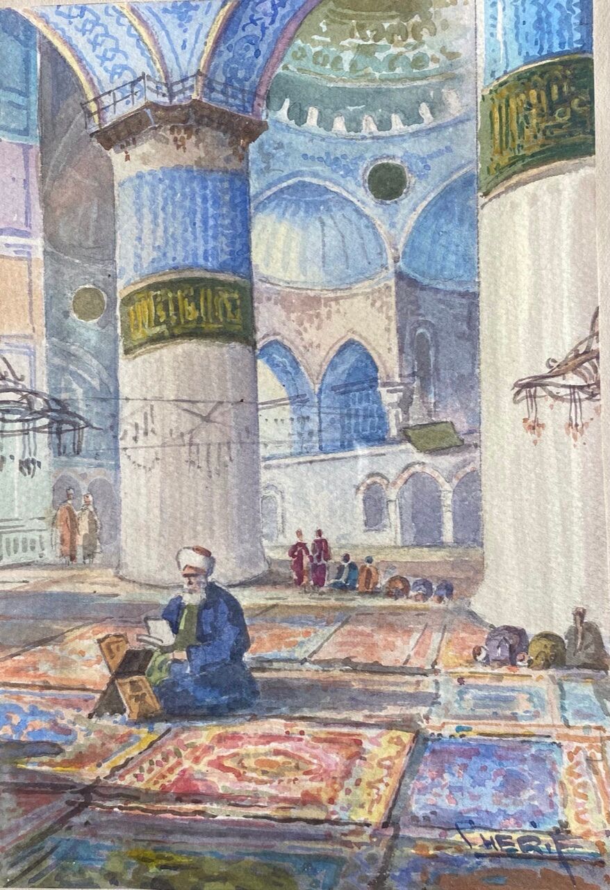 Old painting, orientalist school, signed Sheriff, early XX century