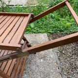 Wooden serving trolley