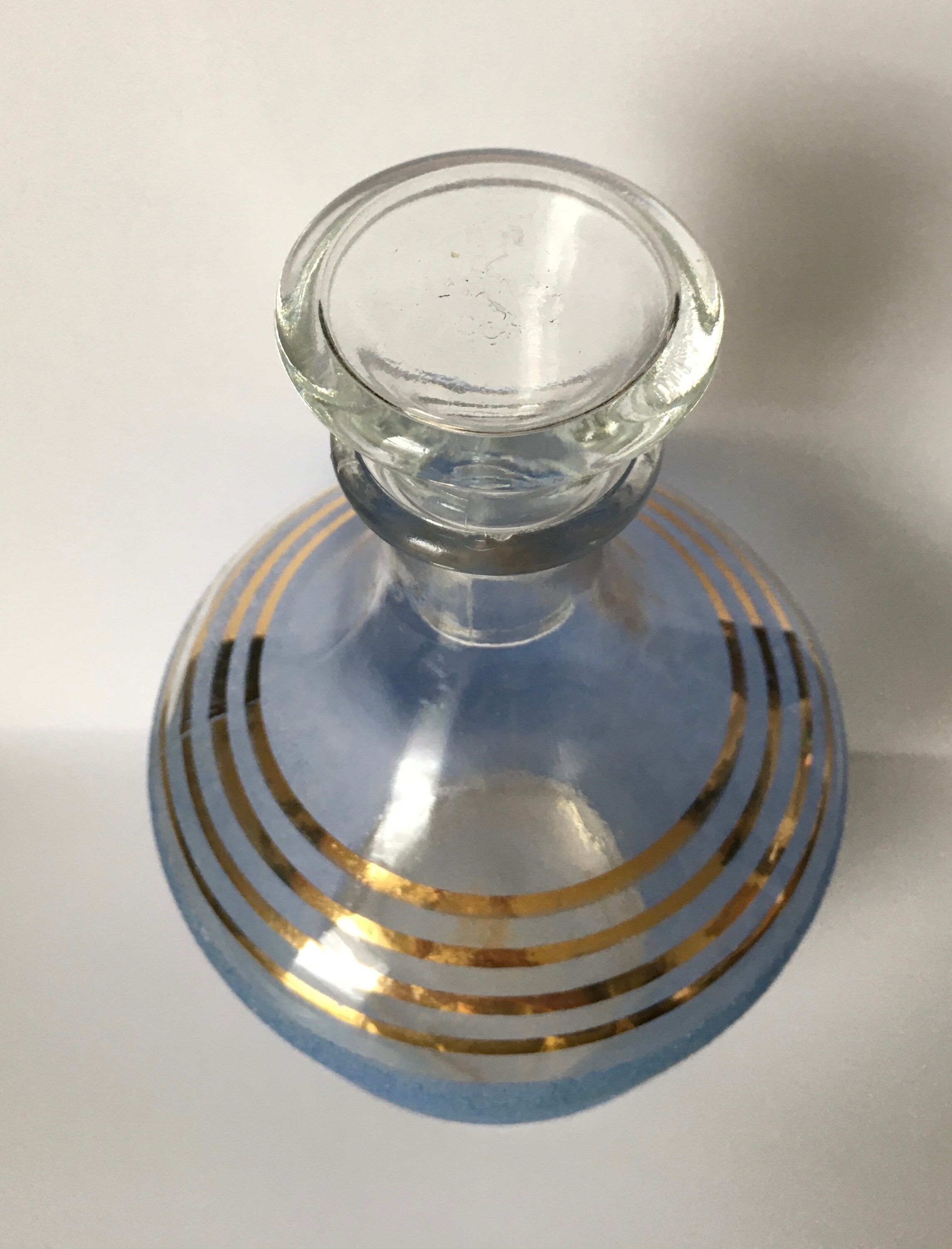 Carafe bleue art déco