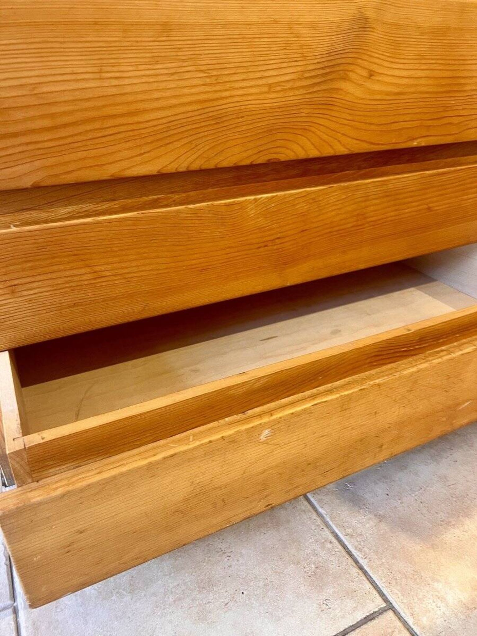 Wooden drawer chest in the style of Maison Regain, 1980s.