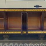 Important buffet / enfilade Art Deco period in polychrome engraved glass.