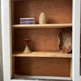 Library showcase ivory white sliding doors