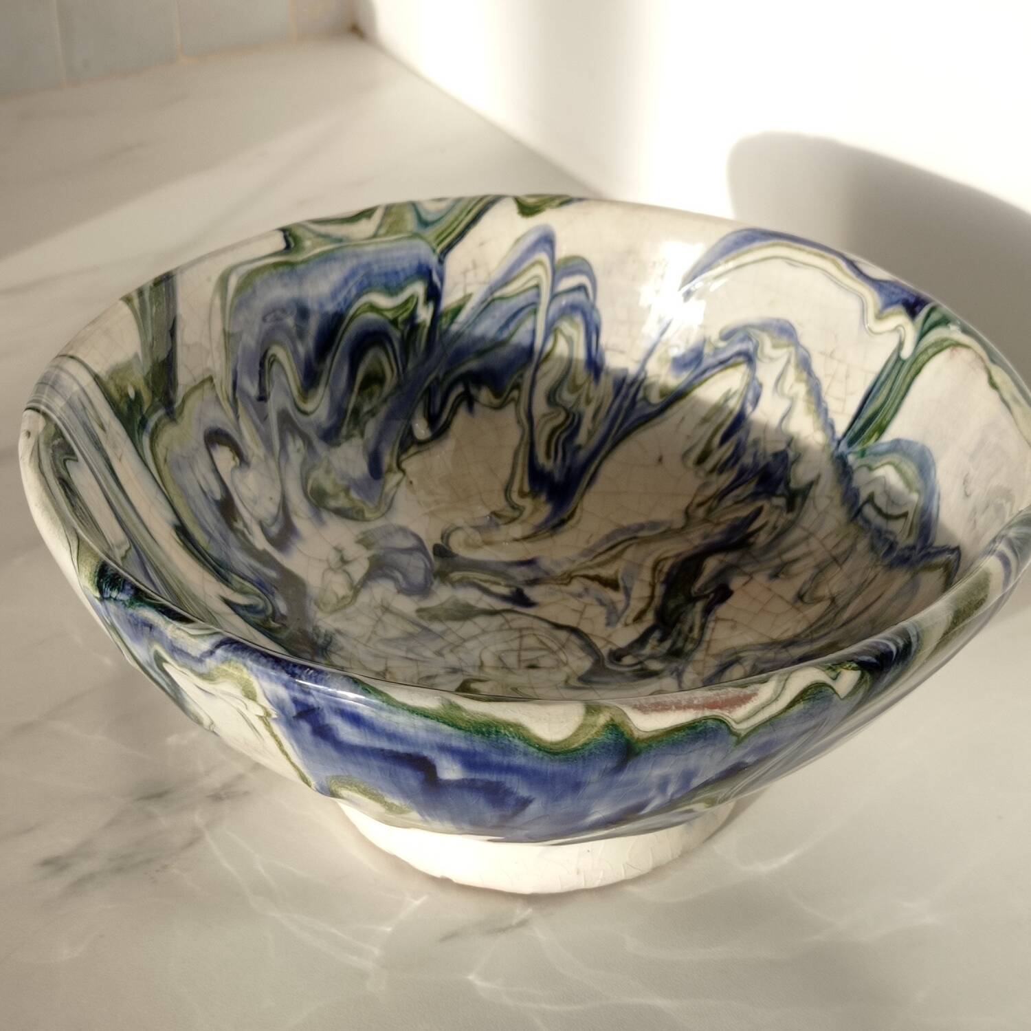 Handmade ceramic salad bowl