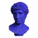 Grand buste homme Apollon grec romain sur socle