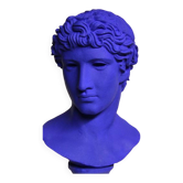 Grand buste homme Apollon grec romain sur socle