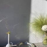 Octagonal stainless steel platter, silver-plated metal, Jean Couzon