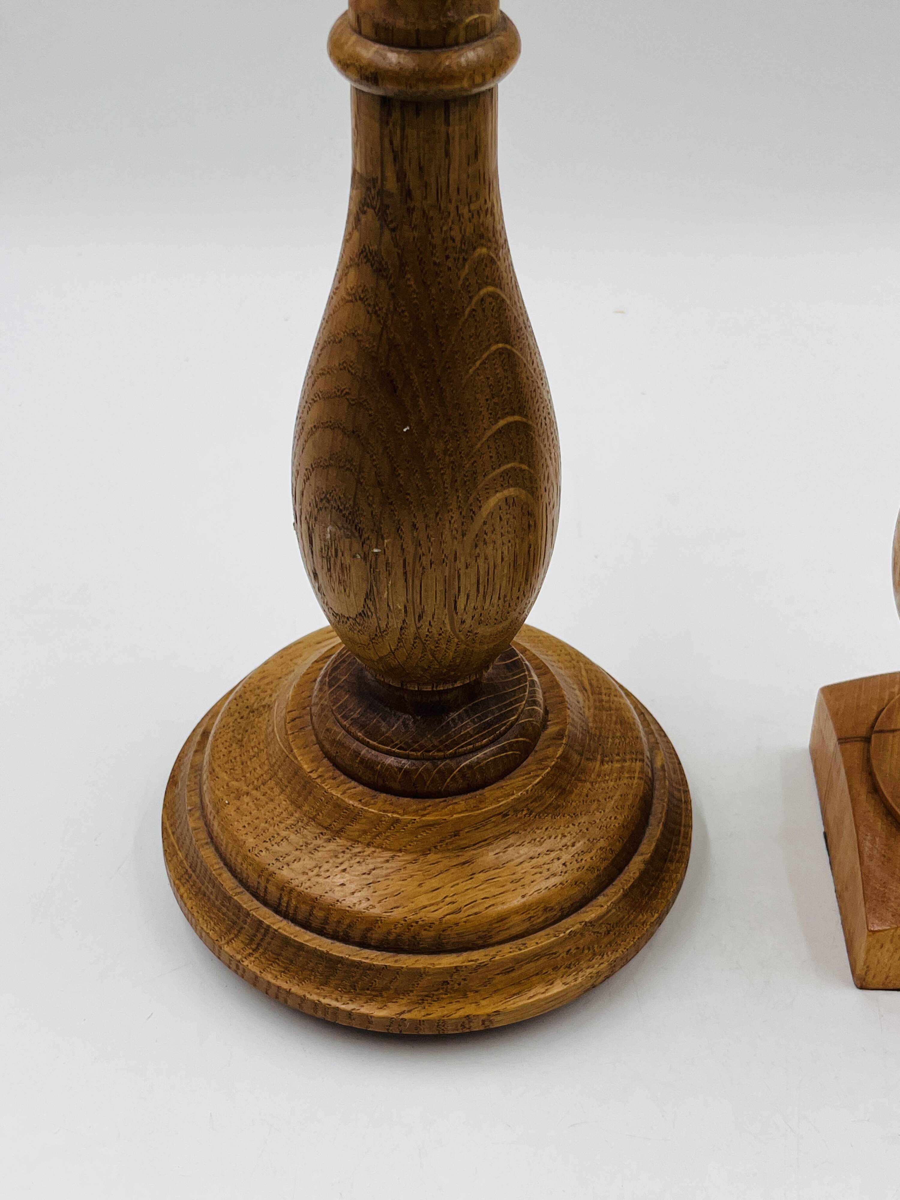 Pair of wooden candle holders