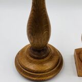 Pair of wooden candle holders