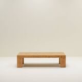 Rectangle oak mosaic coffee table from Rolf Middelboe & Gorm Lindum for Tranekaer, Denmark 70s.