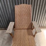 Sun lounger - Deckchair - Vintage rattan wicker lounge chair