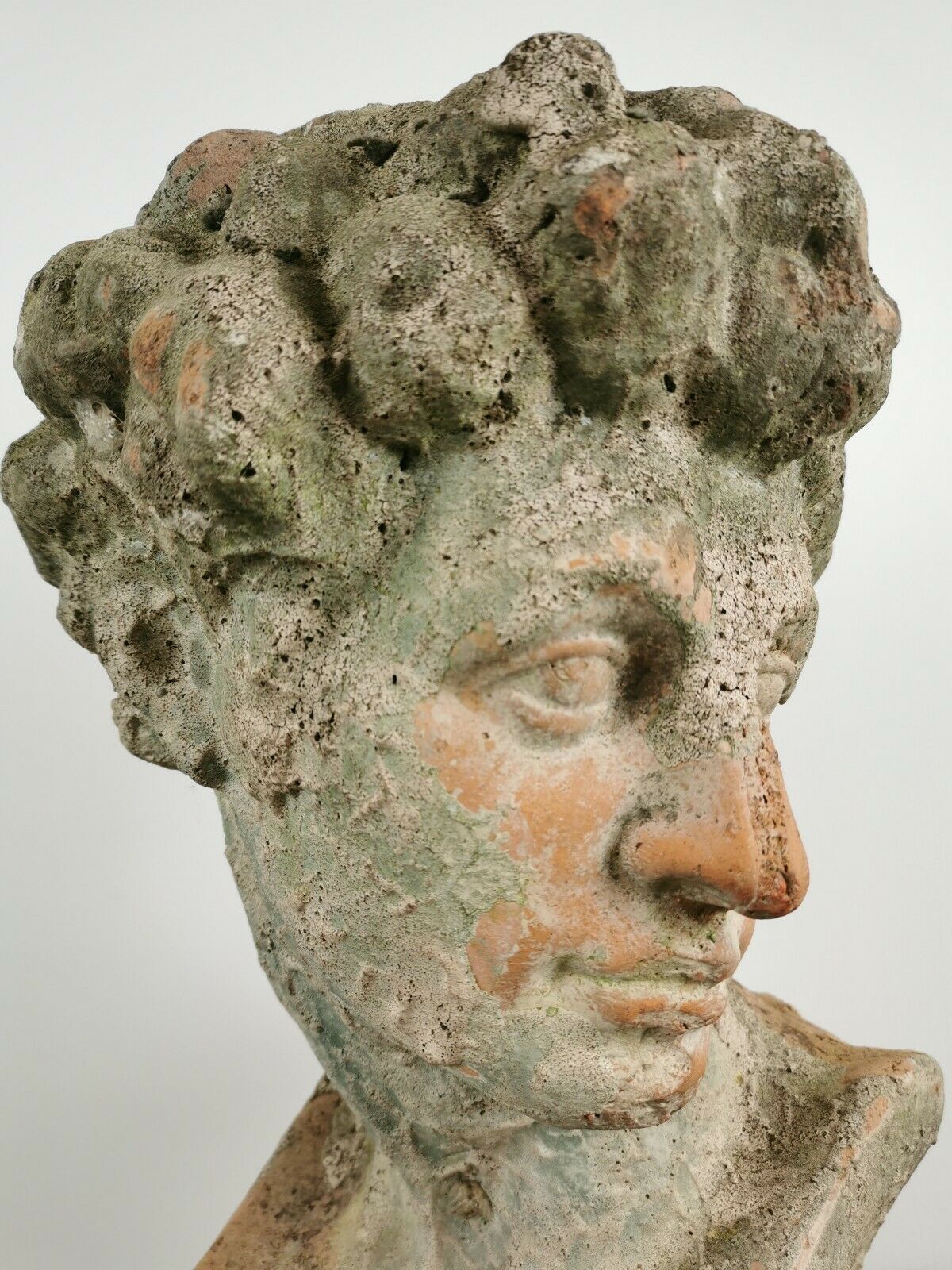 Antique 19th/20th century substantial terracotta Roman Michelangelo David Bust