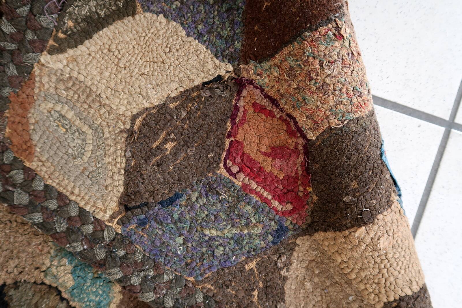 Tapis ancien fait main American Hooked 97cm x 154cm - 1C991