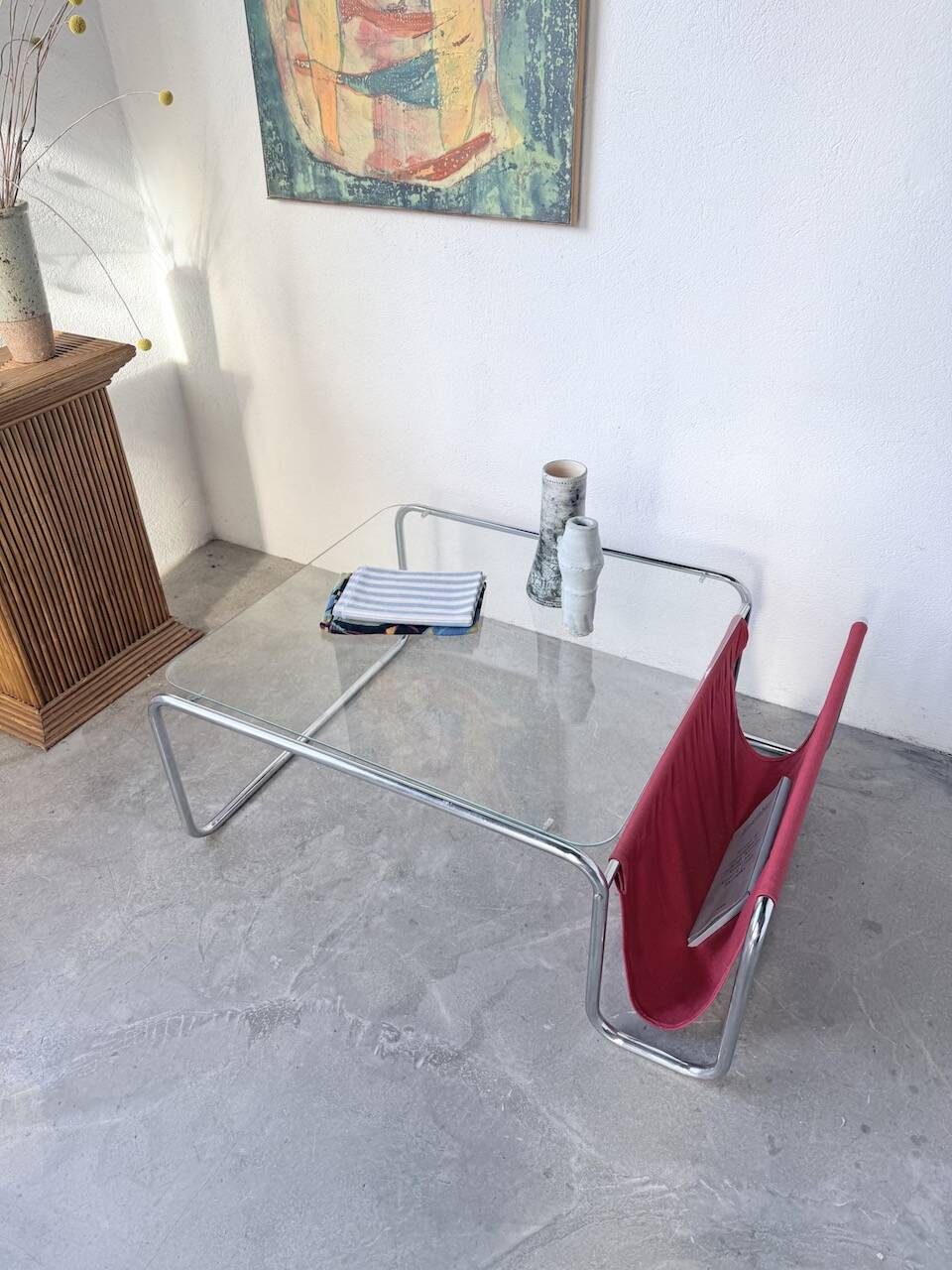 Table basse moderniste Bauhaus en acier tubulaire