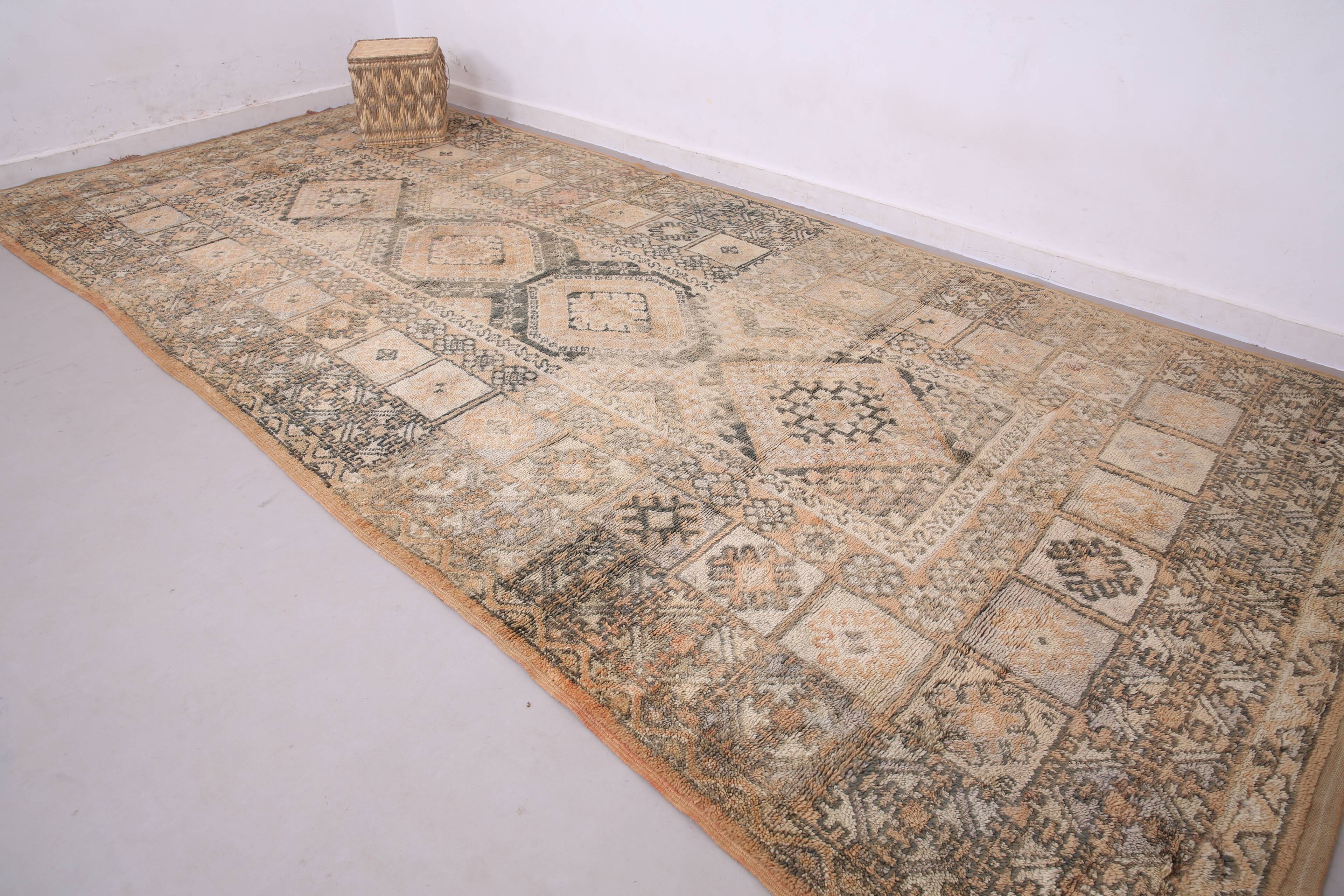 Extra Large Vintage Moroccan Rug  217 x 487 - Berber wool Boho Rug Handmade