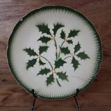Old Terre de Fer Badonviller dessert plate with "holly" decor
