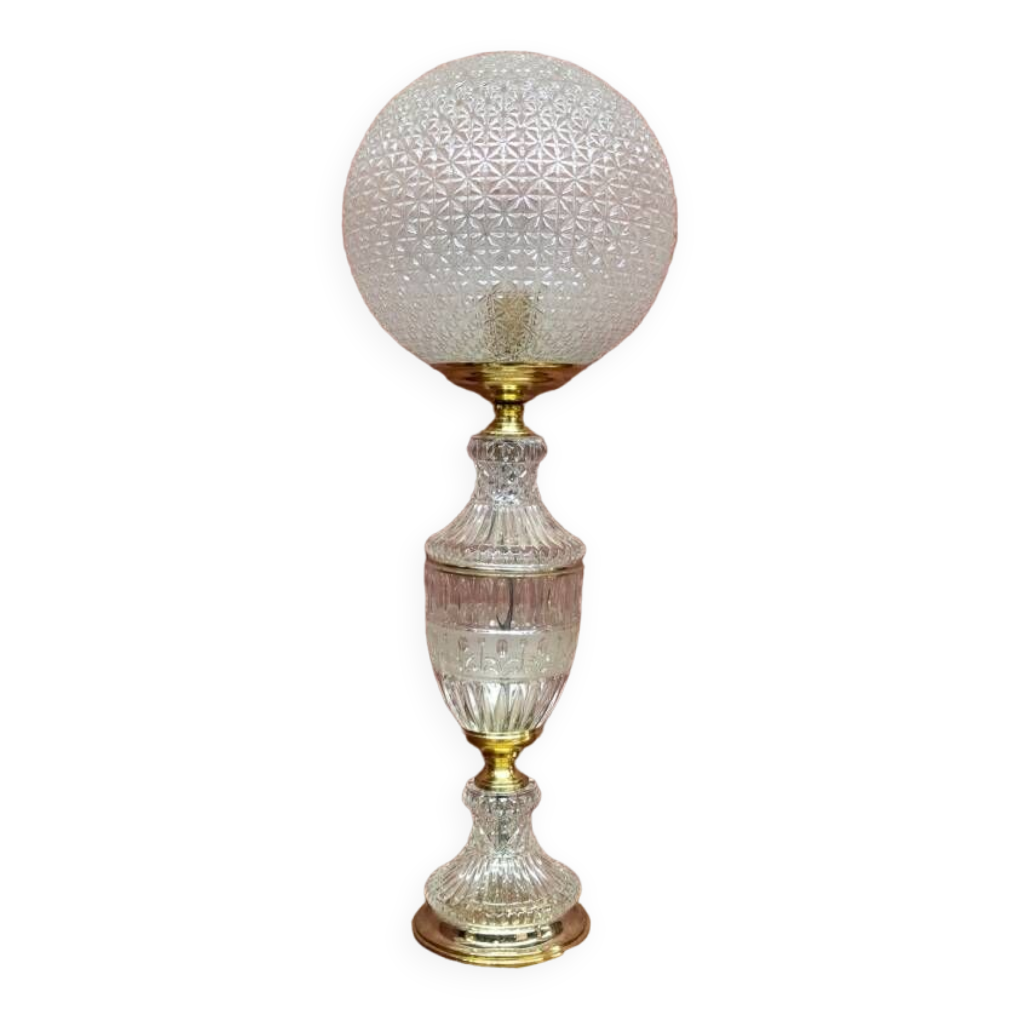 Lampe de table en verre Art Déco, Pologne, milieu du XXe siècle.