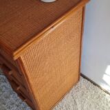 Vintage rattan desk from the 1970s.
