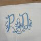 Antique linen/mixed sheet with embroidery