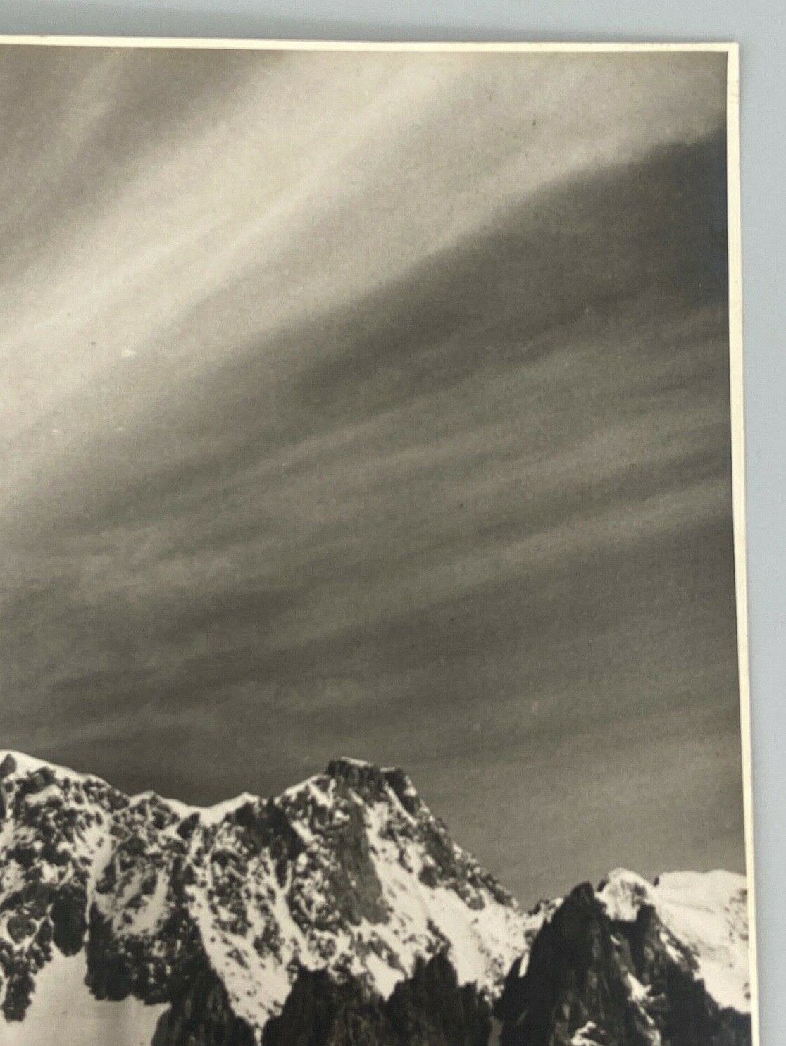 Old photo in black and white mountain summit artistic snow