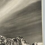 Old photo in black and white mountain summit artistic snow