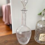 Vintage 60s chiseled glass decanter