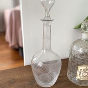 Vintage 60s chiseled glass decanter