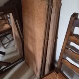 Carved central foot table and chairs