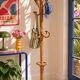 Vintage 1970s rattan parrot coat rack