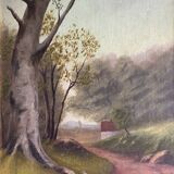 HST painting "Countryside landscape" for 19th/20th century restoration + frame