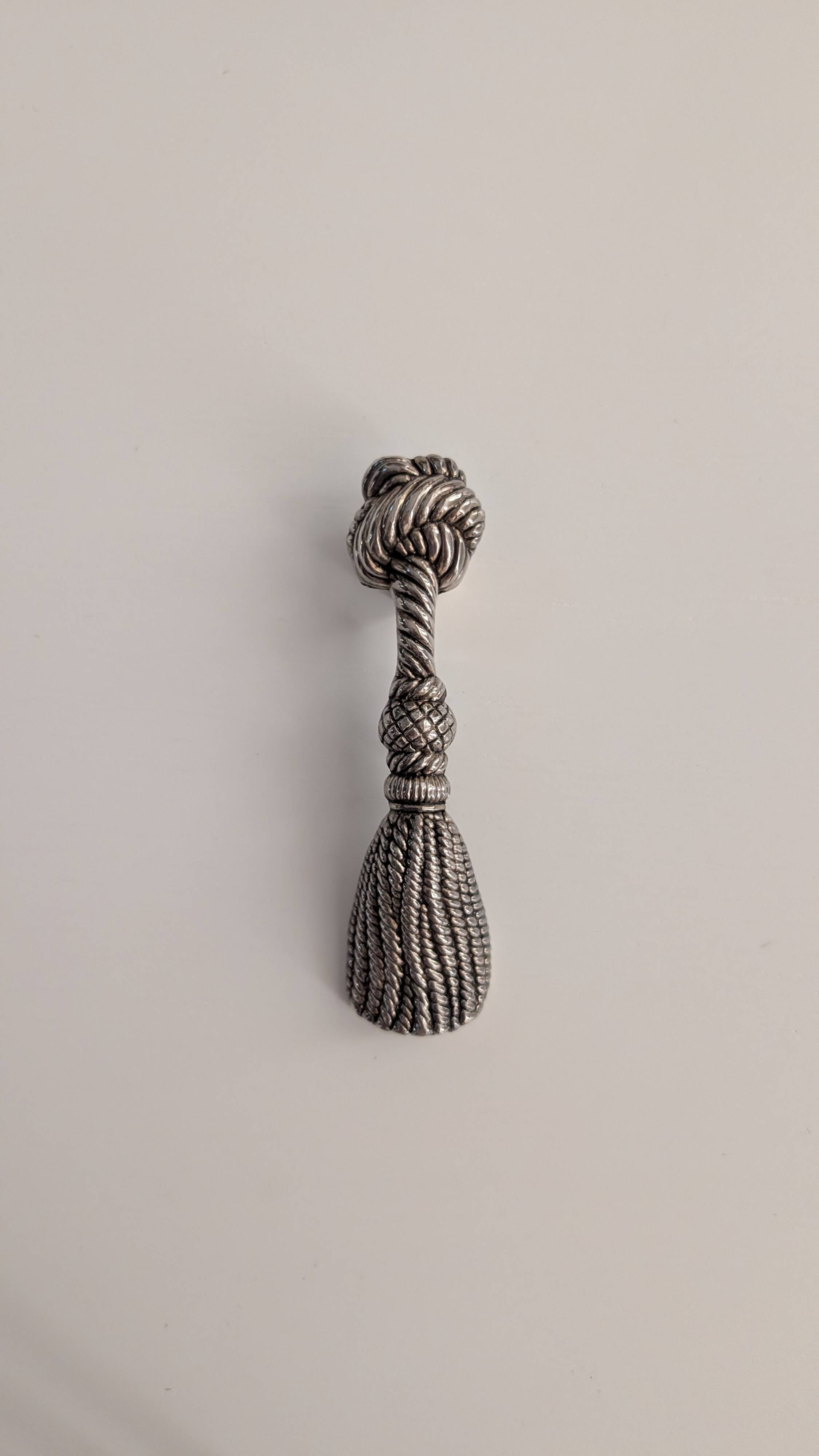 Vintage silver-plated bottle opener – pompom design