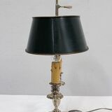 Bouillotte lamp in silver metal, empire style - early twentieth century