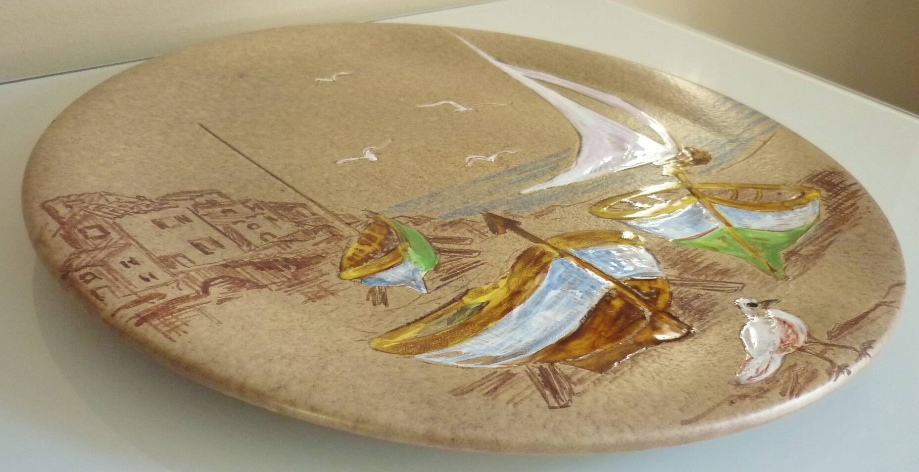 Mabyjo's Musarra Vallauris, decorative glazed ceramic dish, 1960s