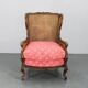 Antique Carved Wing Chair with Cane Sides , Czechoslovakia