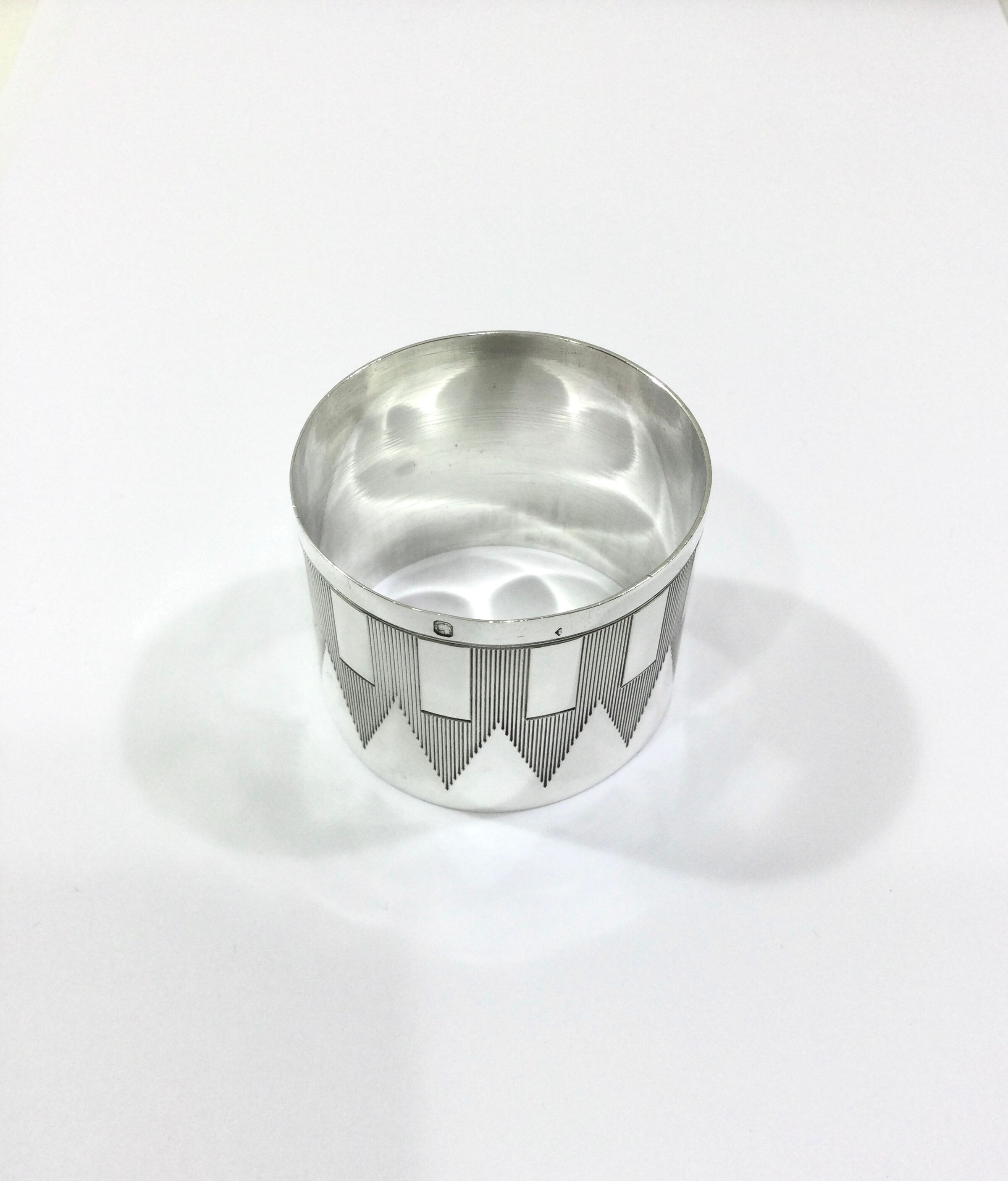 Art Deco silver towel ring