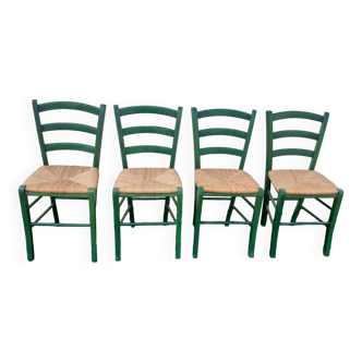 Lot 4 straw chairs.