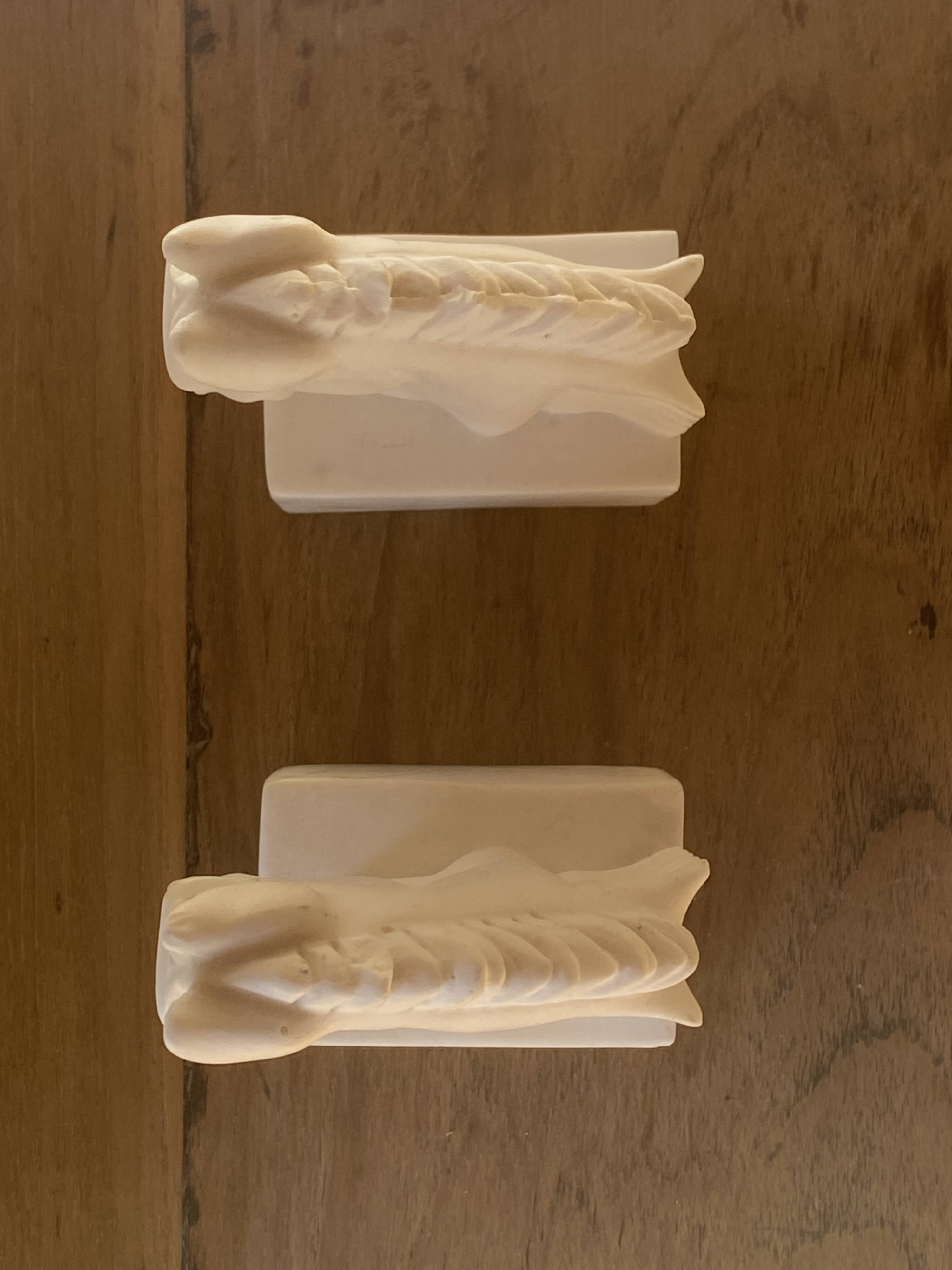 Pair of horse head bookends natural stone