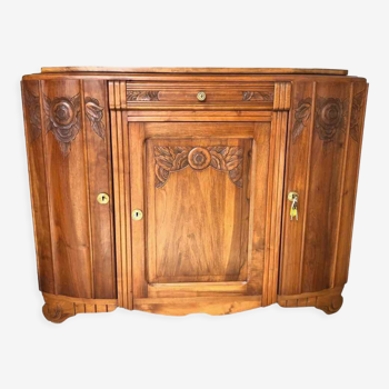 Buffet bas art nouveau en noyer