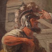 Round painting from the first half of the 19th century, the healing of the centurion's servant