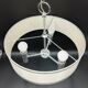 Vintage 3-light chandelier in silver and white plastic