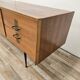1960s walnut chest of drawers with iron and brass details